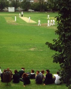 Cricket Match on Main Oval, 2001.  View towards North.